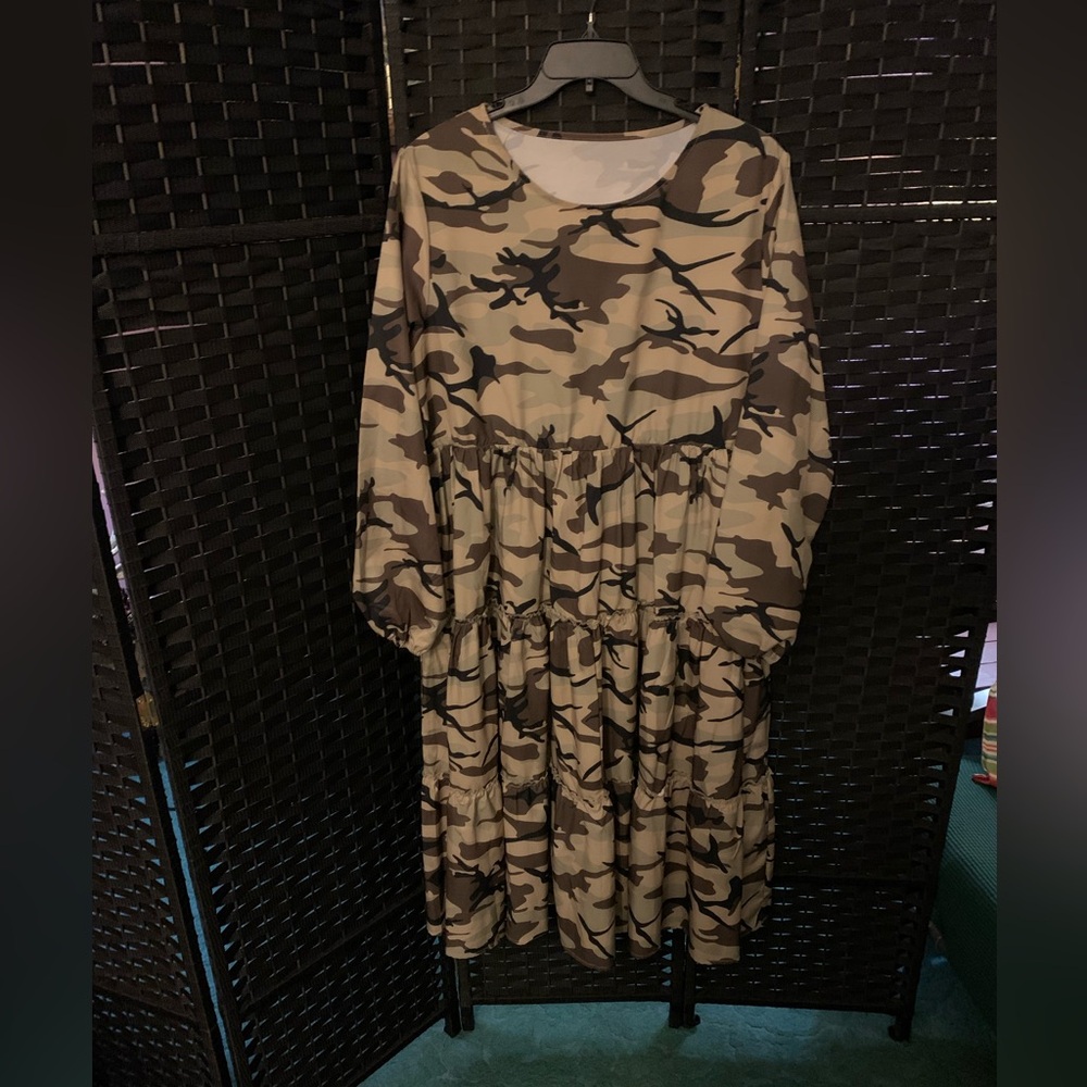 Army fatigue maxi dress.